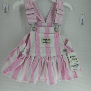 OshKosh B'Gosh Pink White Jumper Dress 0-3 M